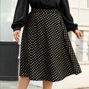 Shein Gold Polkadot Skirt 3X